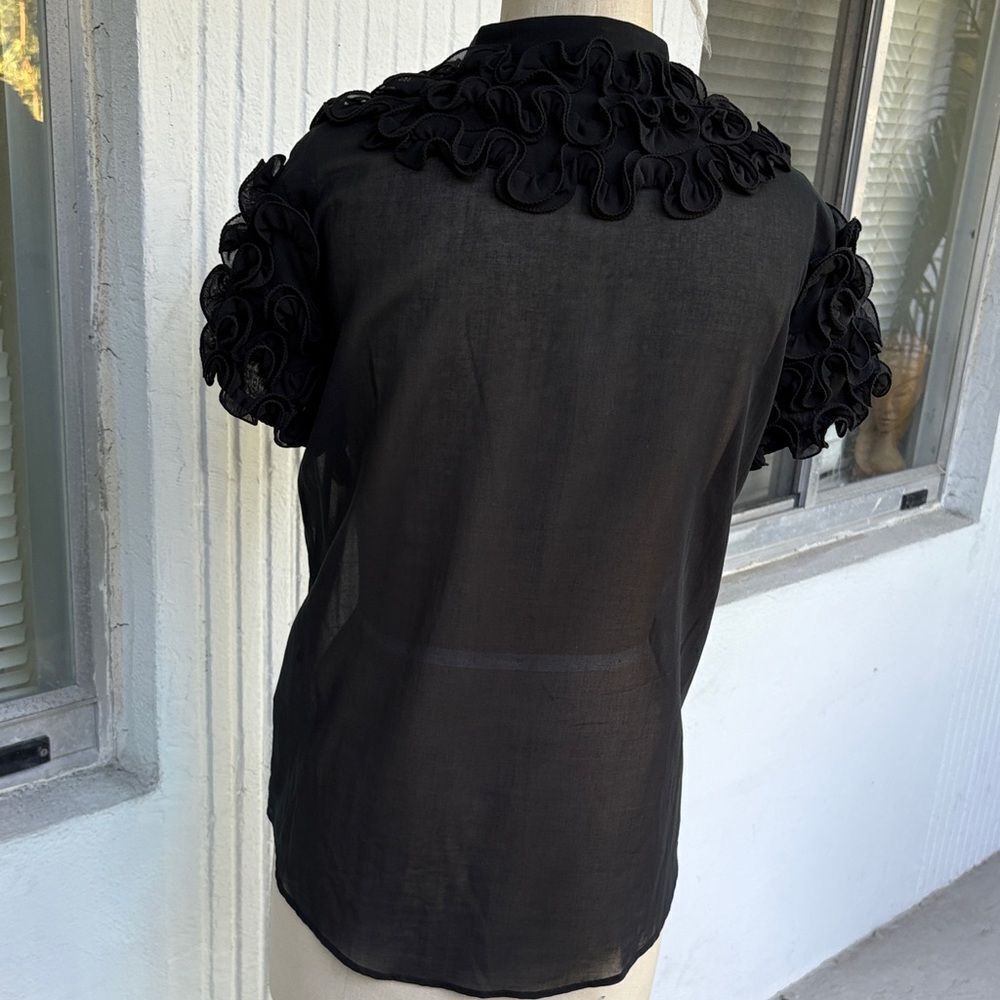 Elegant Black Ruffled Blouse by Rampage - Picture 3 of 7